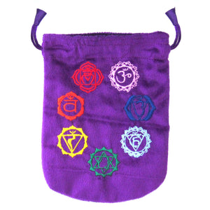 Chakras Purple Velveteen Bag
