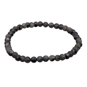 Wholesale Black Labradorite Round Bead Bracelet (4mm)