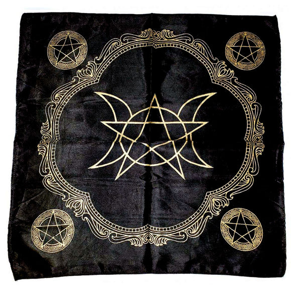 Wholesale Black Triple Moon and Pentagram Cloth (21 Inches)