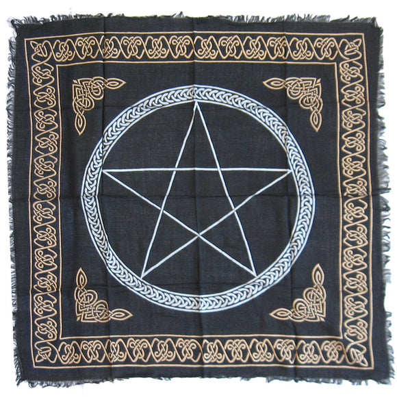 Wholesale Gold-Bordered Pentagram Altar Cloth (36 Inches)