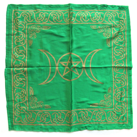 Wholesale Green Triple Moon Altar Cloth (21 Inches)