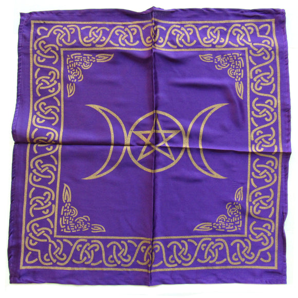 Wholesale Purple Triple Moon Altar Cloth (21 Inches)