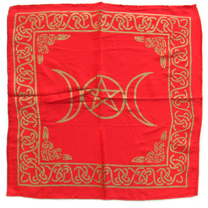 Wholesale Red Triple Moon Altar Cloth (21 Inches)