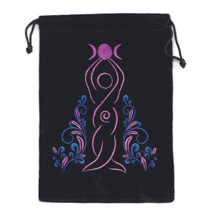 Wholesale Set of 10 Goddess Embroidered Velveteen Bags (5x7 Inches)