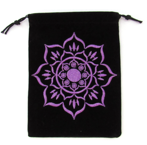 Wholesale Lotus Embroidered Velveteen Bag (5x7 Inches)