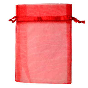 Wholesale 12 Pack of Organza Bags (Red)