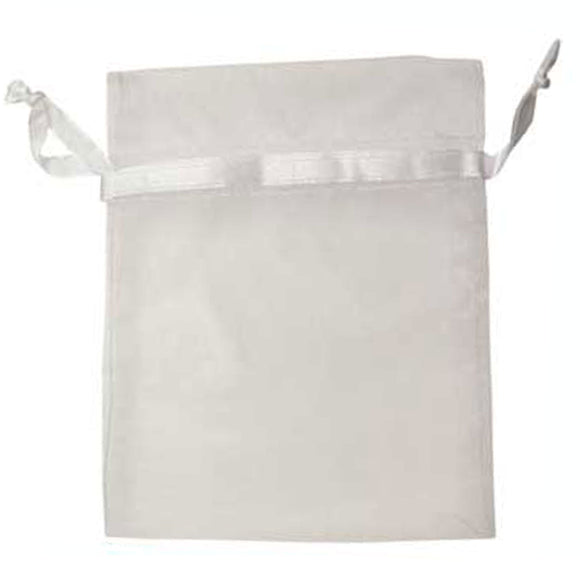 Wholesale 12 Pack of Organza Bags (White)