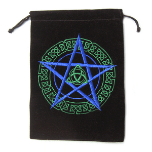 Wholesale Set of 10 Pentagram Embroidered Velveteen Bags (5x7 Inches)
