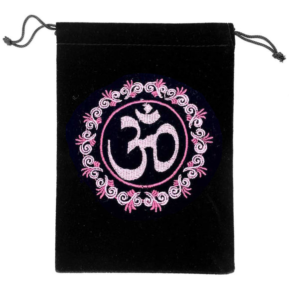 Wholesale Set of 10 OM Embroidered Velveteen Bags (5x7 Inches)