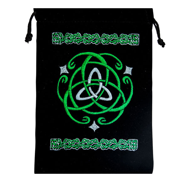 Wholesale Set of 10 Triquetra Embroidered Velveteen Bags (5x7 Inches)