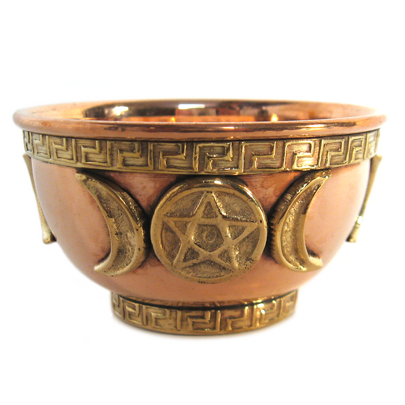 Wholesale Triple Moon Copper Offering Bowl