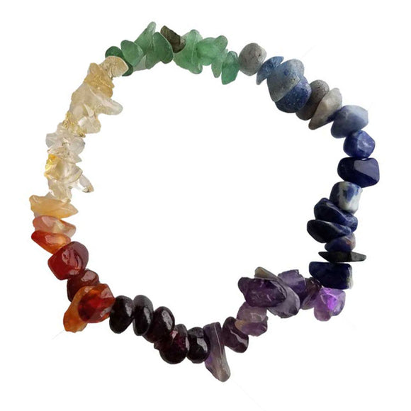 Wholesale Chakra Multicolor Chip Bracelet
