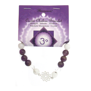 Wholesale Crown Chakra Gemstone Bead Bracelet (8mm)