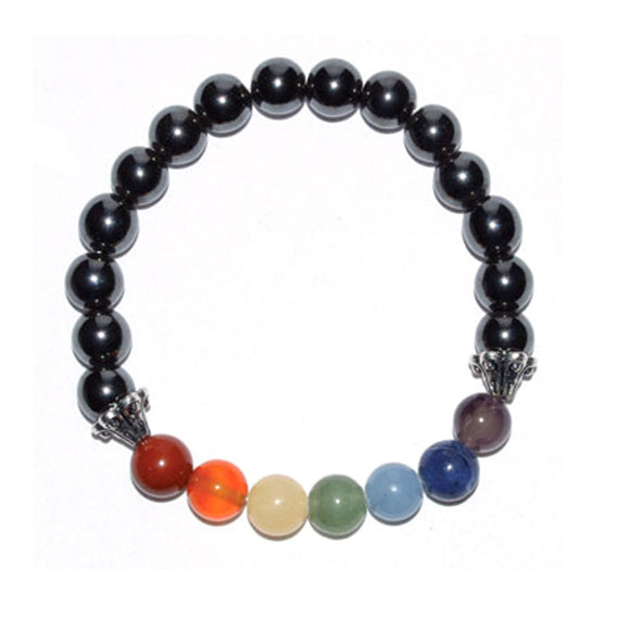 Wholesale Seven Chakras and Hematite Bracelet