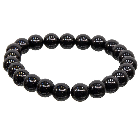 Wholesale Black Obsidian Round Bead Bracelet (8mm)