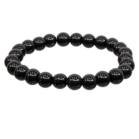 Wholesale Black Onyx Round Bead Bracelet (8mm)