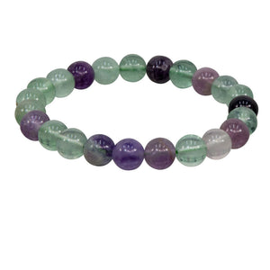 Wholesale Fluorite Round Bead Bracelet (8mm)