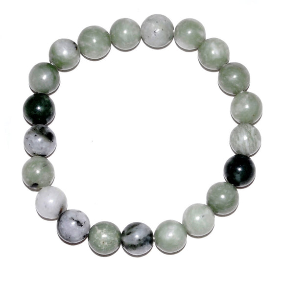 Wholesale Green Jade Round Bead Bracelet (8mm)