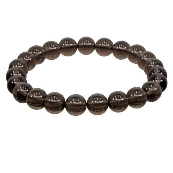 Wholesale Smoky Quartz Round Bead Bracelet (8mm)