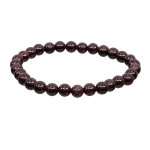 Wholesale Garnet Round Bead Bracelet (6-8mm)