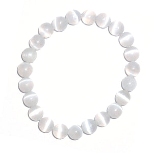 Wholesale Selenite Round Bead Bracelet (8mm)