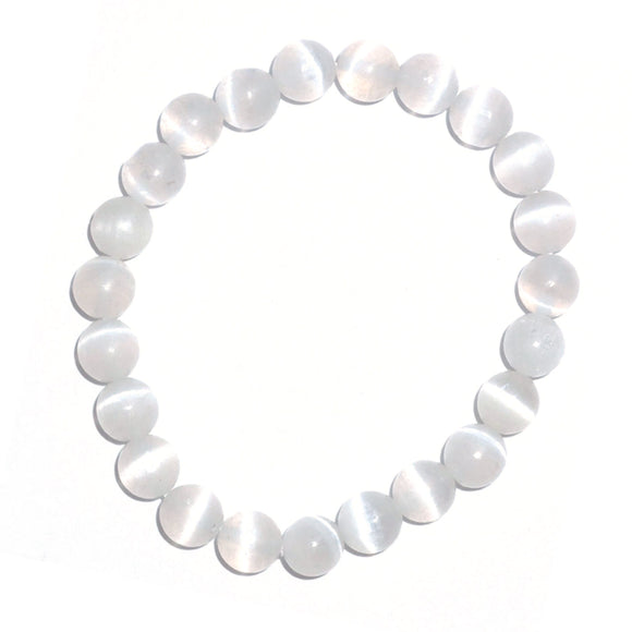 Wholesale Selenite Round Bead Bracelet (8mm)