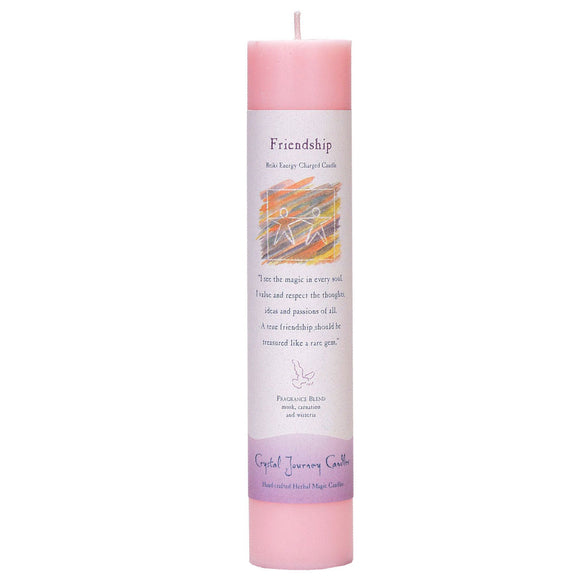 Wholesale Friendship Pillar Candle by Crystal Journey