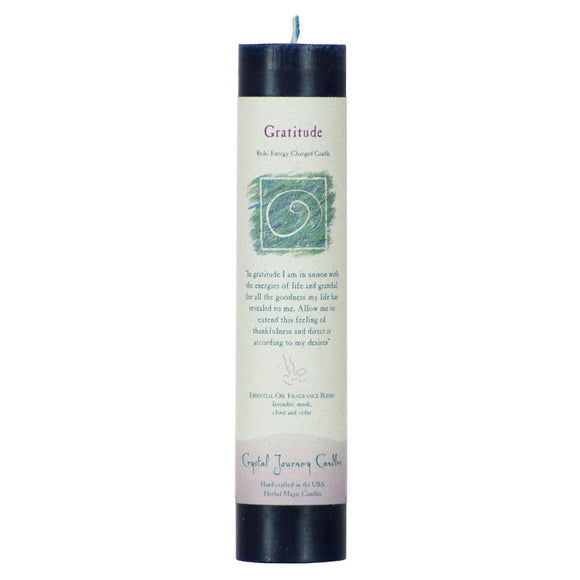 Wholesale Gratitude Pillar Candle by Crystal Journey