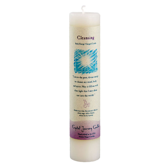 Wholesale Cleansing Pillar Candle by Crystal Journey