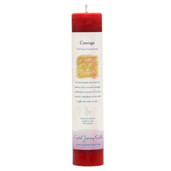 Wholesale Courage Pillar Candle by Crystal Journey