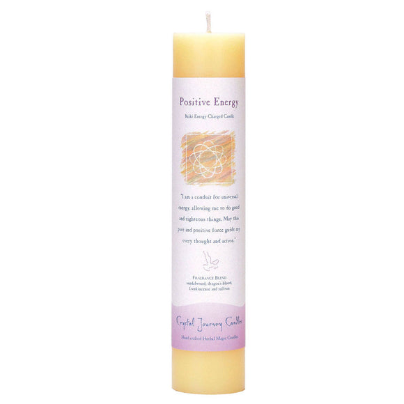 Wholesale Positive Energy Pillar Candle by Crystal Journey