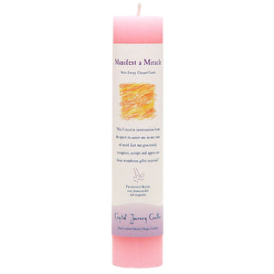 Wholesale Manifest A Miracle Pillar Candle by Crystal Journey