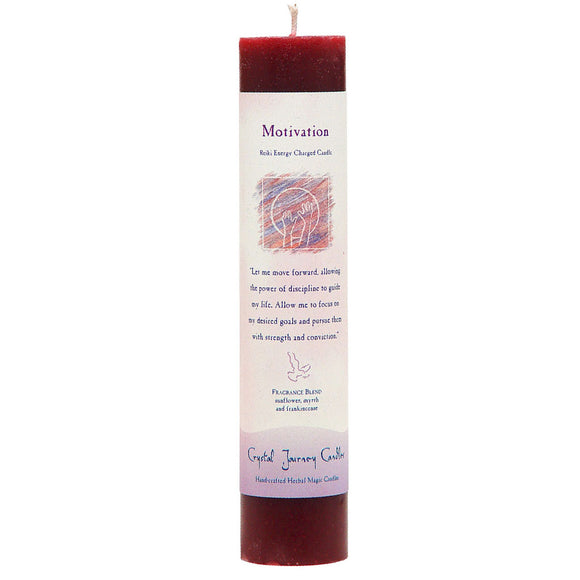 Wholesale Motivation Pillar Candle by Crystal Journey