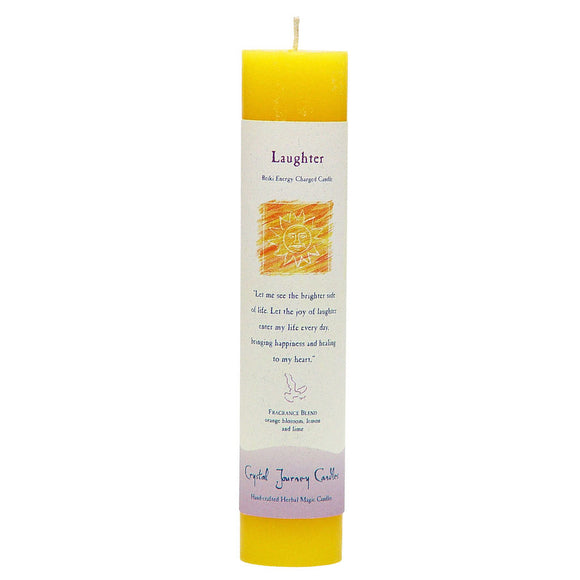 Wholesale Laughter Pillar Candle by Crystal Journey