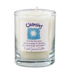 Wholesale Cleansing Soy Votive Candle in Jar by Crystal Journey