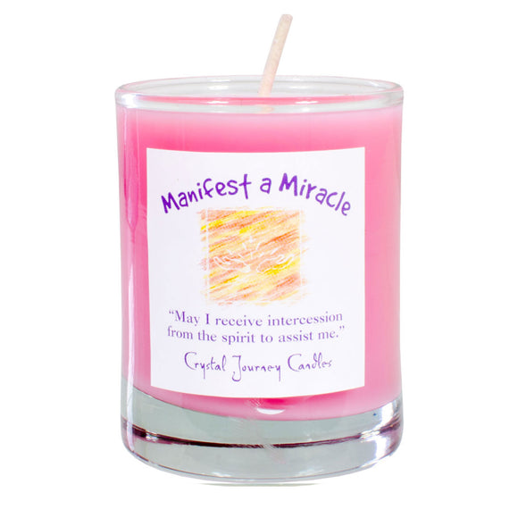 Wholesale Manifest a Miracle Soy Votive Candle in Jar by Crystal Journey