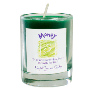 Wholesale Money Soy Votive Candle in Jar by Crystal Journey