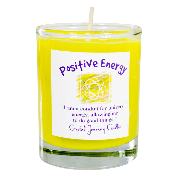 Wholesale Positive Energy Soy Votive Candle in Jar by Crystal Journey