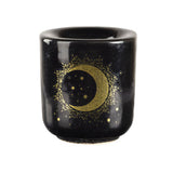 Wholesale Moon and Stars Black Ceramic Chime Candle Holder