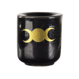 Wholesale Triple Moon Black Ceramic Chime Candle Holder