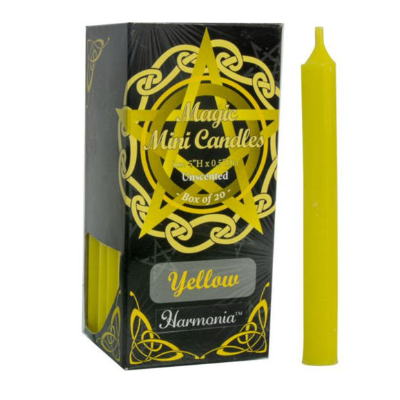 Wholesale Yellow Mini Candles (5 Inches) - Box of 20