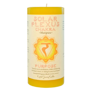 Wholesale Solar Plexus Chakra Pillar Candle by Crystal Journey