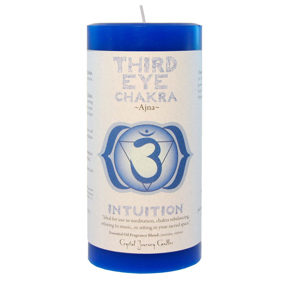 Wholesale Third Eye Chakra Pillar Candle by Crystal Journey