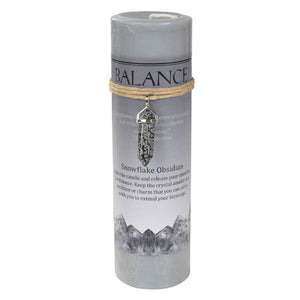 Wholesale Balance Pillar Candle (with Snowflake Obsidian Pendant)