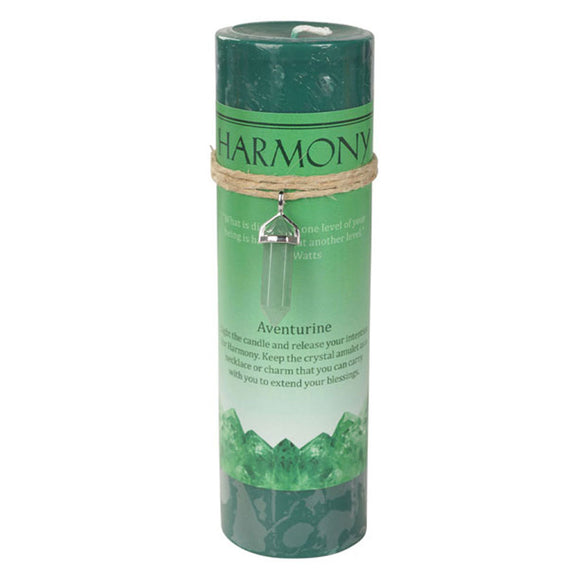 Wholesale Harmony Pillar Candle (with Aventurine Pendant)
