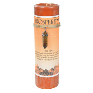 Wholesale Prosperity Pillar Candle (with Tiger Eye Pendant)