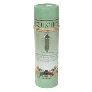 Wholesale Protection Pillar Candle (with Indian Agate Pendant)