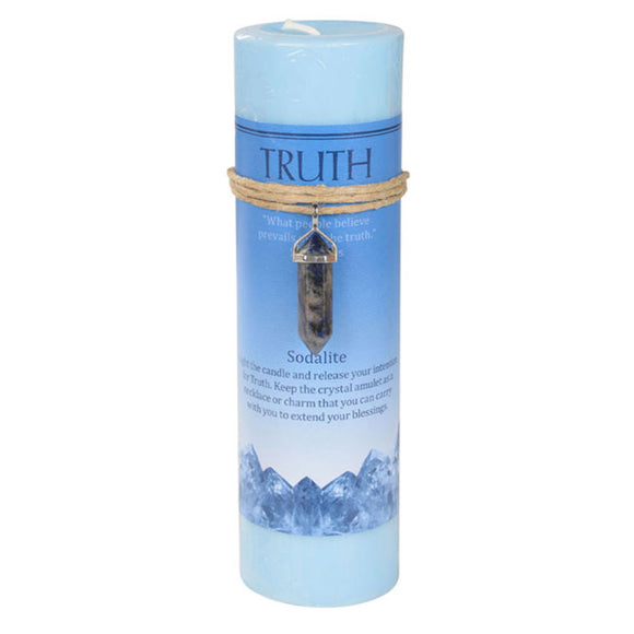 Wholesale Truth Pillar Candle (with Sodalite Pendant)
