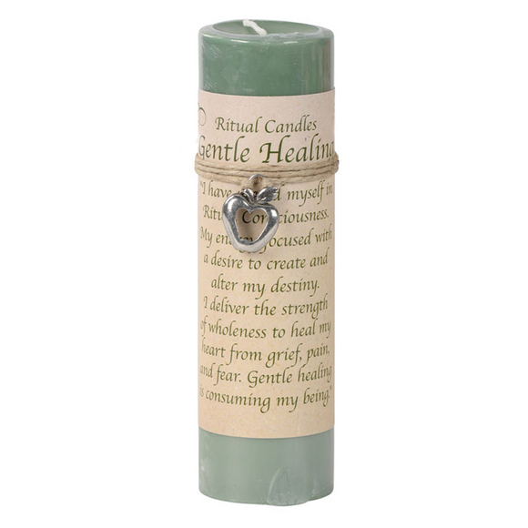 Wholesale Gentle Healing Pillar Candle (with Pewter Pendant)