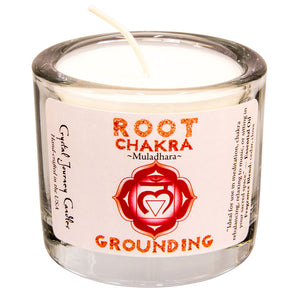 Wholesale Root Chakra Soy Votive Candle in Jar by Crystal Journey